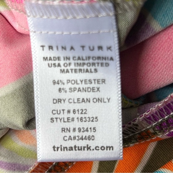 Trina Turk Multicolor Sleeveless Shift Dress Excellent Size S - Picture 5 of 7